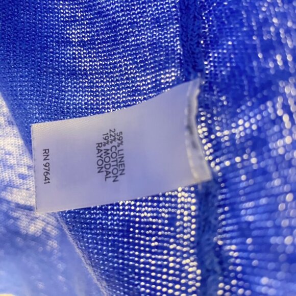 J. Jill Linen Blend Blue Lightweight Beach Sweater - Picture 5 of 9